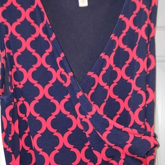 41 Hawthorne Kassidy Blue & Pink Faux Wrap Dress Medium - Picture 3 of 6